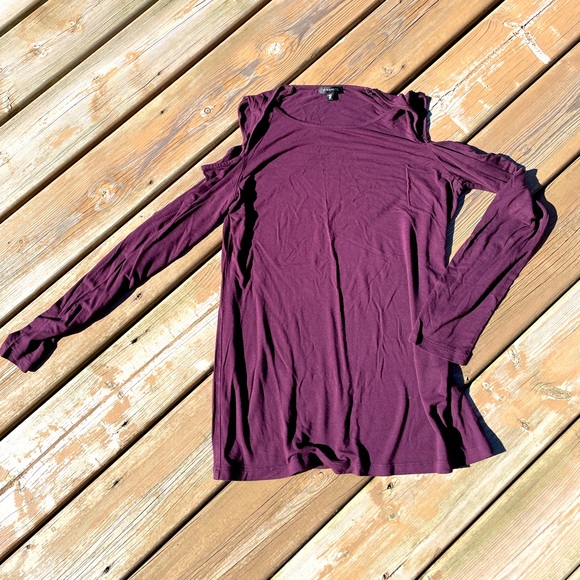 Shoulderless purple long sleeve top - Picture 1 of 1